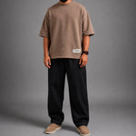 No Blanks Mocha Oversized T-Shirt - Male Model Full Look