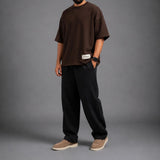 No Blanks Brown Oversized T-Shirt - Male Model Front View
